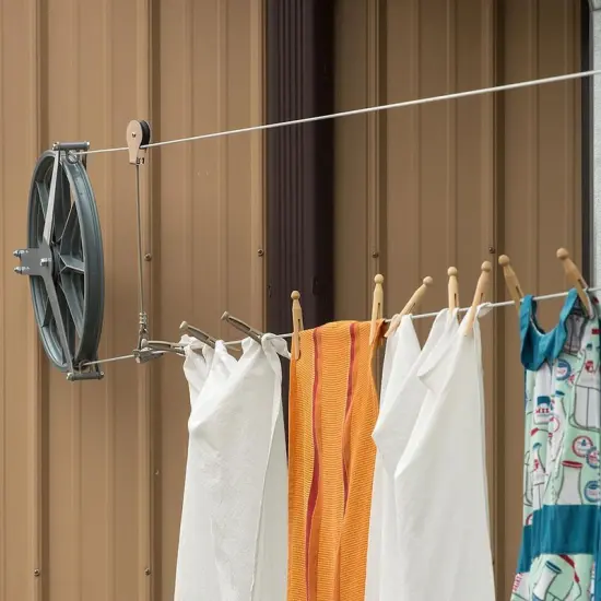 Lehman's Large Workhorse Pulley Outdoor Laundry Clothesline Kit {3}