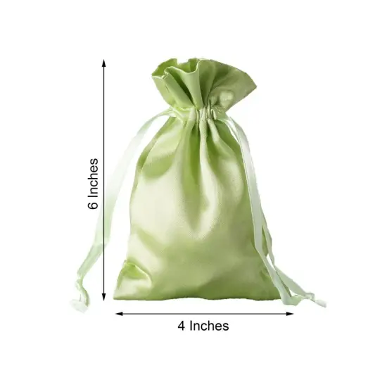 60 pcs 4x6 Satin Favor Drawstring Bags Apple green {2}