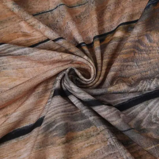 7.5 ft Brown Fitted Spandex Rustic Wood Design Round Backdrop Stand Cover {3}