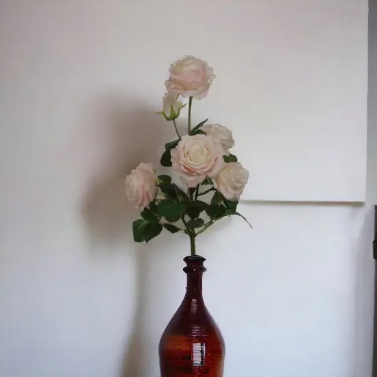 Cream & Pink Rose Spray: Set of 12, 27-Inch, Silk Roses by Floral Home&reg; {3}