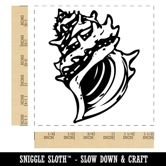 Conch Sea Shell Ocean Beach Tropical Self-Inking Rubber Stamp Ink Stamper Red {1}