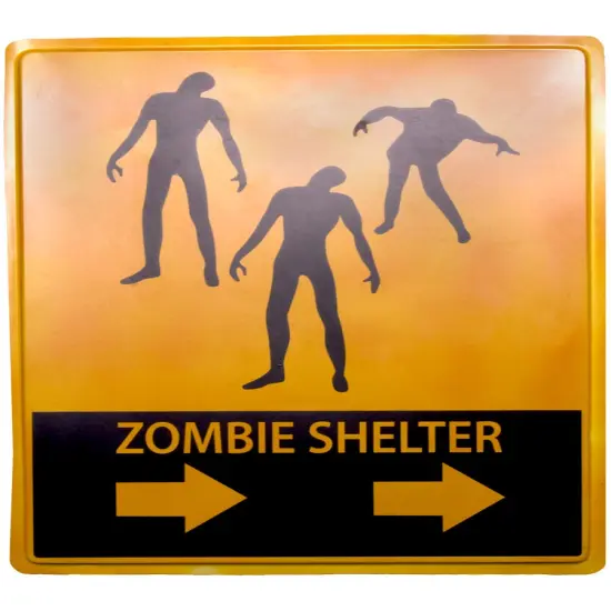 Undead Zombie Shelter 19x16 Halloween Decoration Sign {1}