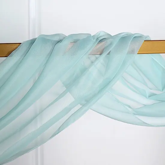 18 feet Sheer Organza CURTAIN Panel BACKDROP Drape Ice blue {1}