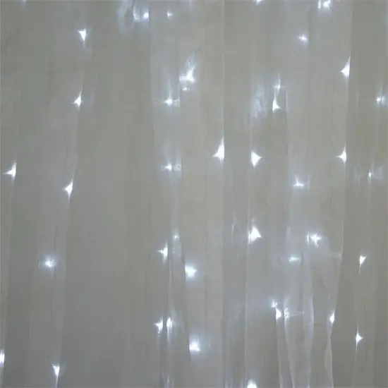 BACKDROP 18ft x 9ft Organza LED Lights Photo Background White {2}