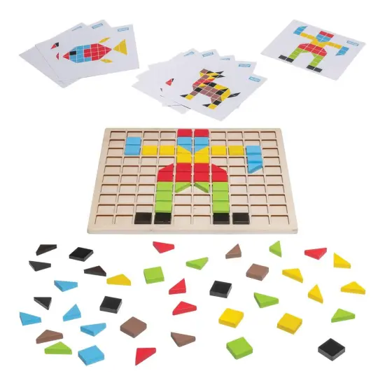 Polydron Wooden Mosaic Set with Grid {1}