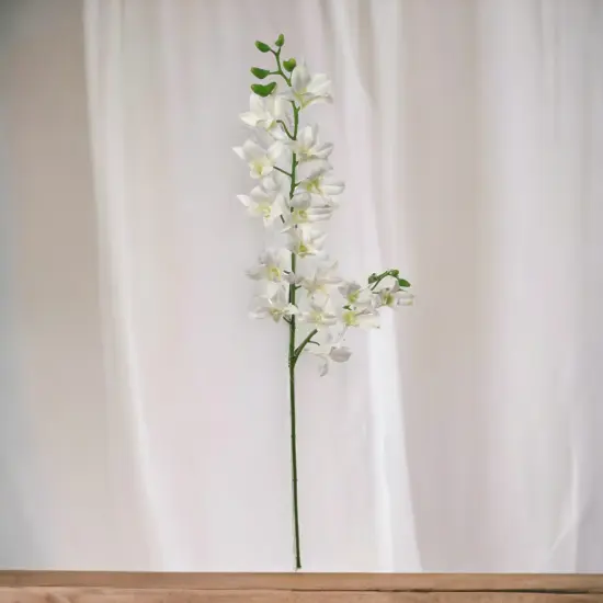 Real Touch Cream Dendrobium Spray - 12-Pack, Lifelike Blooms, Elegant Floral D&eacute;cor, Ideal for Weddings, Events & Home - Perfect for All Seasons, Floral Home by Artificial Flowers {3}