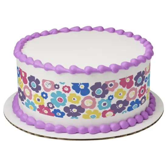 Bohemian Poppies Edible Cake Topper Image Strips {1}