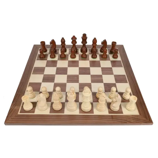WE Games French Staunton Chess Set - Weighted Pieces & Walnut Wood Board 14.75 in. {1}