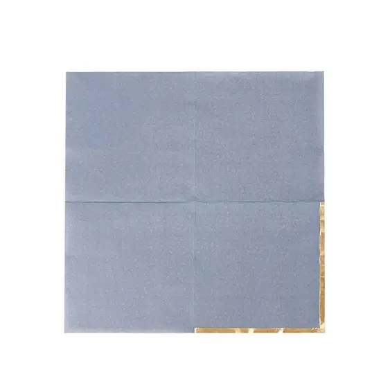 50 Pastel Gold Trim 2 Ply Paper Napkins for Events Dusty blue {6}