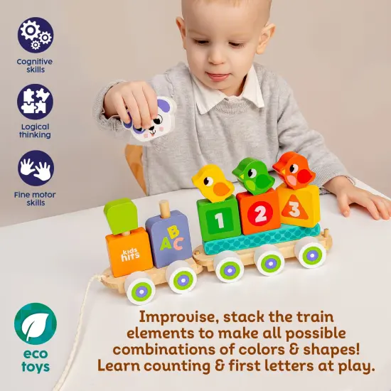 Kids Hits Wooden Stack and Go Train: All Aboard the Fun Learning Journey! {3}