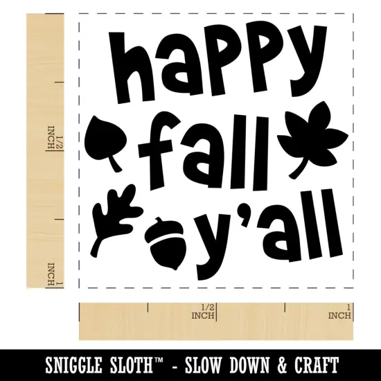 Happy Fall Y'all Self-Inking Rubber Stamp Ink Stamper Pink {1}