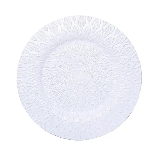 6 Round 13 in Plastic CHARGER PLATES Teal {2}