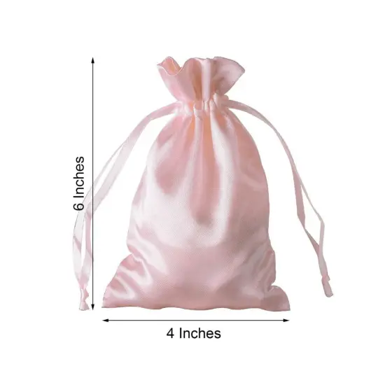 60 pcs 4x6 Satin Favor Drawstring Bags Blush {2}