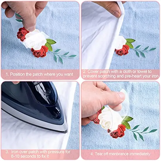 60 Pieces Flower Iron on Sticker Patch for Jackets, Heat Transfer Vinyl Patch Appliques for T-Shirt Jeans Backpacks Dress DIY Art Decoration {3}