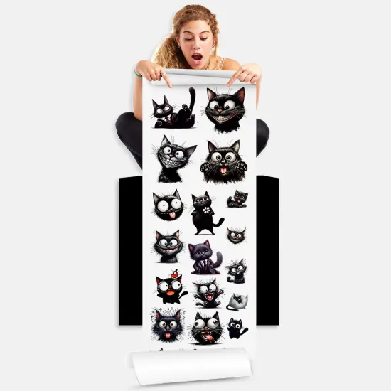 Funny Black Cat Direct-to-Film DTF Transfer Gang Sheets - 22x60 {2}