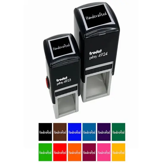Handcrafted in Box Self-Inking Rubber Stamp Ink Stamper Black {1}