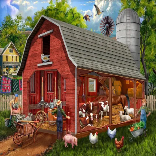 Sunsout The Old Red Barn 1000 pc Jigsaw Puzzle 23037 {1}