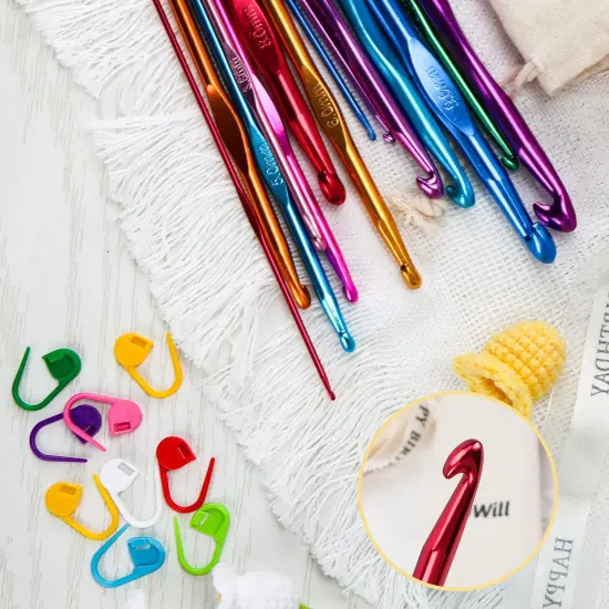 24 Pieces Crochet Hooks,High Quality Coloured Aluminium Crochet Needles for Crocheting Yarn, Ergonomic Handle Crochet Hook Set,Crochet Needle Set Suitable for Beginners Adults {4}
