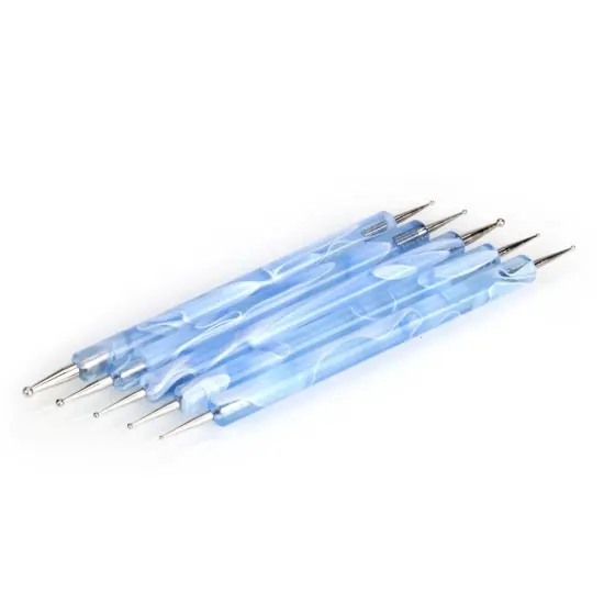 Kitcheniva 5 Pcs Dotting Manicure Tools Marbleizing Painting Dot Pen Blue {1}