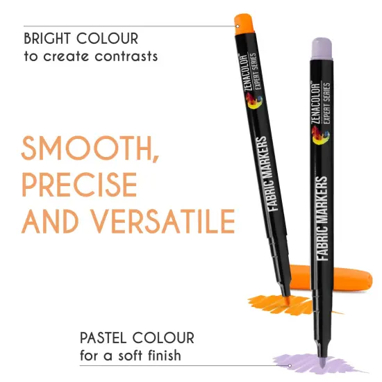 40 Fabric Markers Pens Set - Non Toxic, Indelible and Permanent Fabric Paint - Fine Point Tip Textile Marker Pen {6}