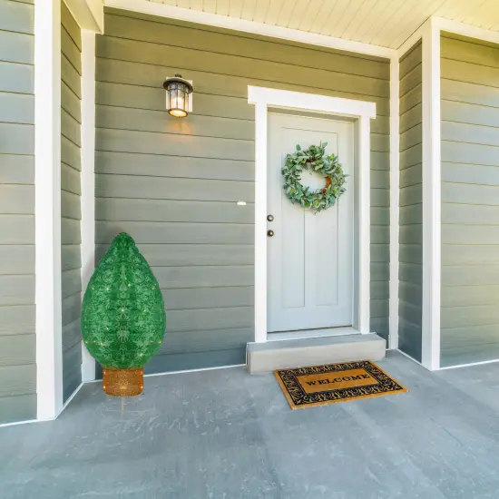 Northlight LED Lighted Retro Bulb Outdoor Christmas Decoration - 32" - Warm White - Green {5}