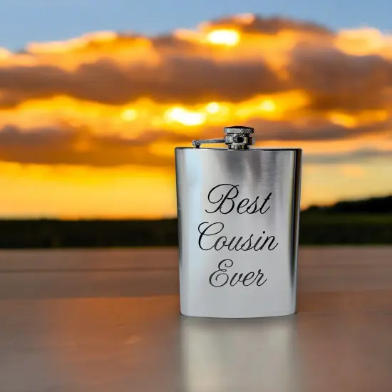 8oz Best Cousin Ever Stainless Steel Flask {3}