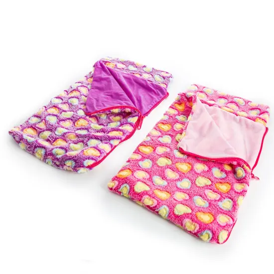 The Queen's Treasures Set of Two Pink & Purple 18 Inch Doll Sleeping Bags {6}
