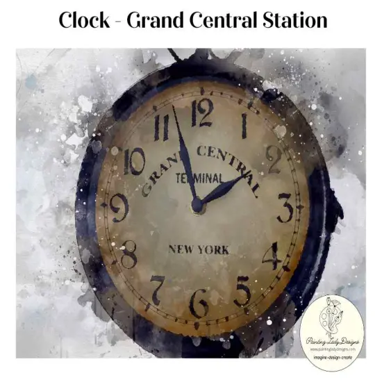 Clock at Grand Central - Paper for Decoupage Crafting and Multi Media Art {1}