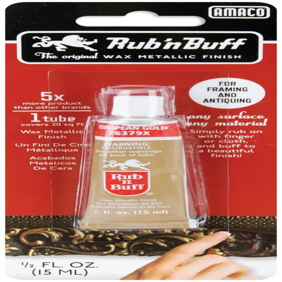 Amaco Rub 'n Buff Metallic Wax Finish .5oz-European Gold {1}