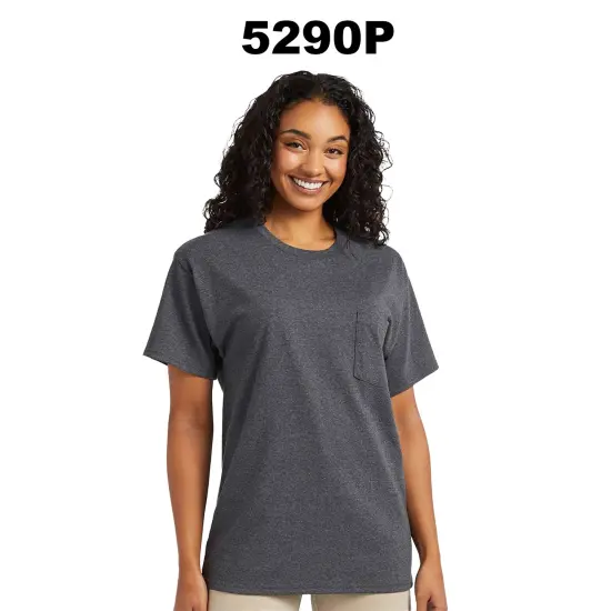 Hanes&reg; Essential-T Pocket Crew Neck Short Sleeve T-Shirt Athletic Navy {4}