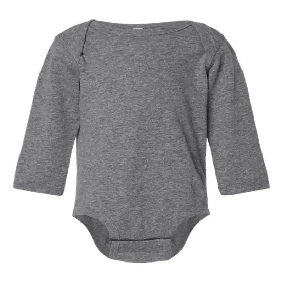 Rabbit Skins&reg; Premium Fine Jersey Baby Long Sleeve Bodysuit Granite Heather {2}