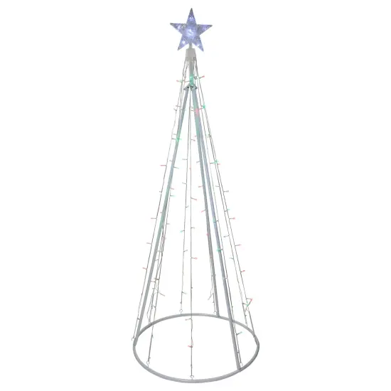Northlight LED Lighted Twinkle Outdoor Christmas Cone Tree - 5' - Red and Green Lights White {3}