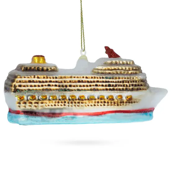 Cruise Ship Glass Christmas Ornament {4}