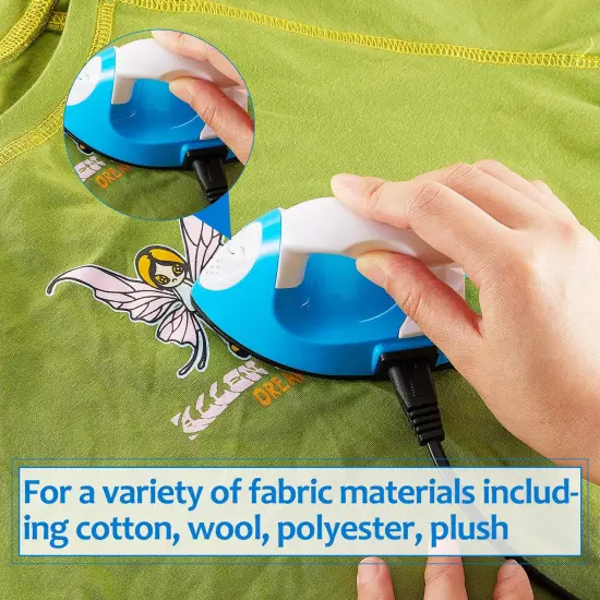 Iron Mini Heat Press Mini Iron Portable Handy Heat Press Small Iron with Charging Base Accessories for Beads Patch Clothes DIY Shoes T-Shirts Heat Transfer Vinyl Projects (Blue) {4}