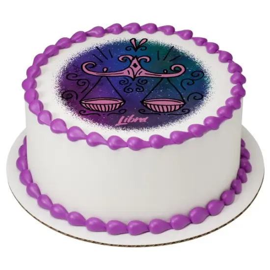 Libra Edible Cake Topper Image 7.5" Round {1}