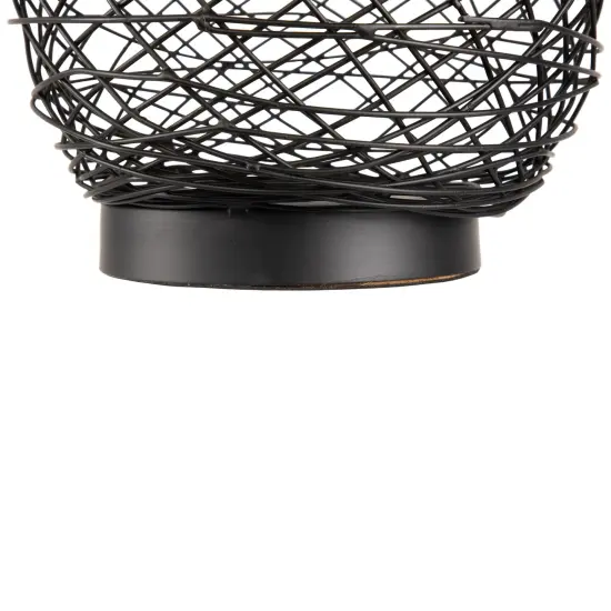 Northlight Large Woven Ombre Iron Pillar Candle Holder - 8.5" - Black and Gold {6}