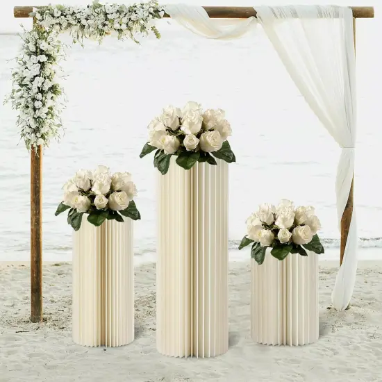 Foldable Cardboard Centerpiece Display 40cm+60cm+80cm Tall Wedding Flower Stand {1}