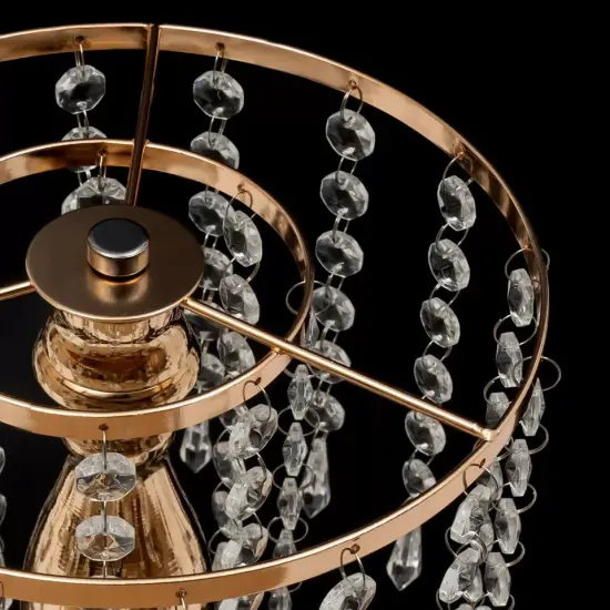 10Pcs Crystal Flower Stands Vases 55cm Wedding Centerpieces Dining Table Gold {2}