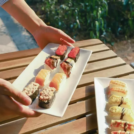 4Pcs 12" Rectangle Plate Serving for Party Wedding Steak Taco Sushi White {3}