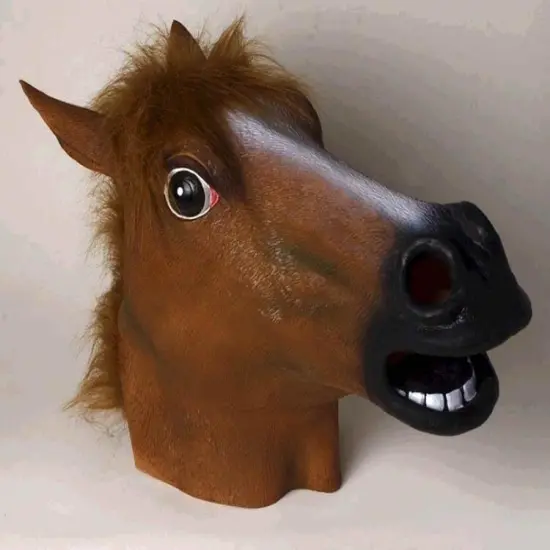 Deluxe Horse Animal Adult Latex Costume Mask {1}
