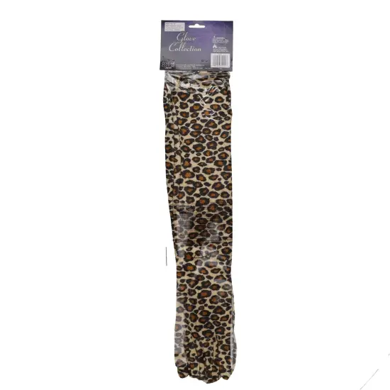 Leopard Velour 20.5 Inch Adult Costume Gloves {7}
