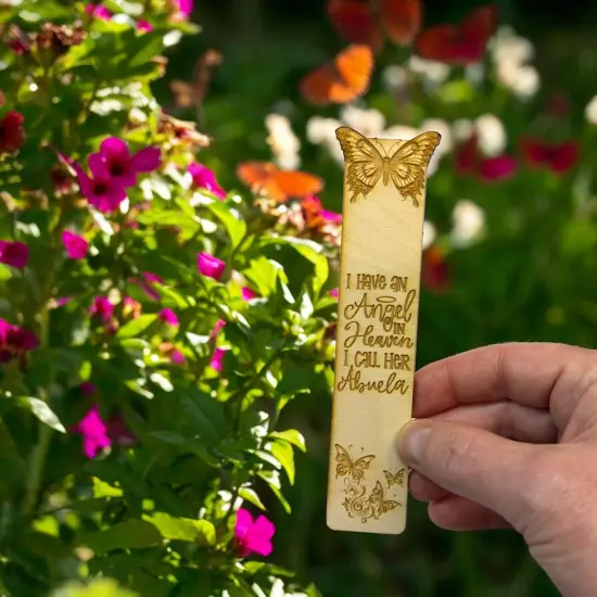 Bookmark - I have an angel in heaven I call her Abuela - Birch wood {2}