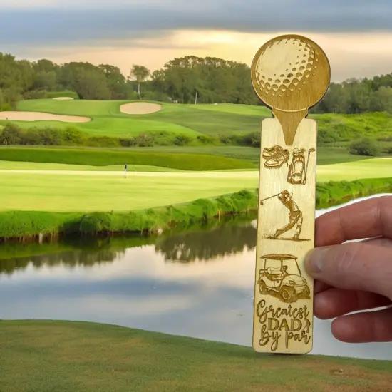 Bookmark - Greatest Dad By Par - Birch wood {6}