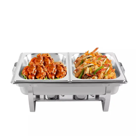 Chafing Dish Buffet Set Stainless Steel 9.51QT Food Warmer Chafer Complete Set {1}
