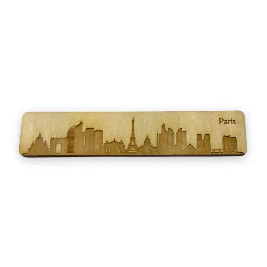 Bookmark - Paris Skyline - Birch wood {1}
