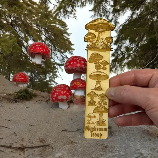 Bookmark - Mushroom Troop - Birch wood {2}