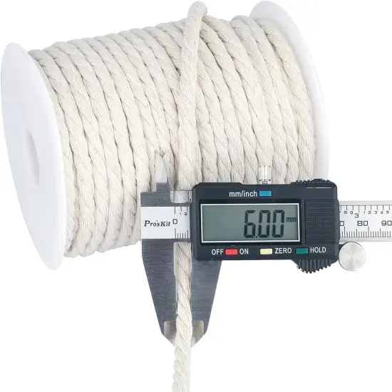Macrame Cord, White Cotton Rope, 6Mm X 32 Yard Natural White Cotton Macrame Rope, 3 Strand Twisted Cotton String for Wall Hanging, Plant Hangers, Macrame Supplies, DIY Crafts, Knitting {2}