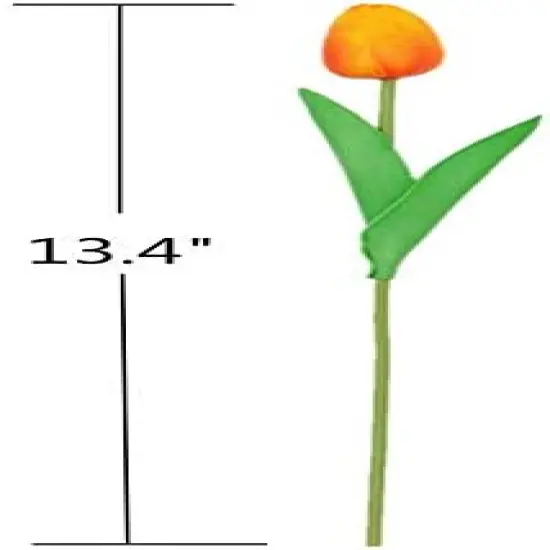 10Pcs Artificial Real Touch Tulips Faux Tulip Stems Wedding Bouquet (Orange) {4}