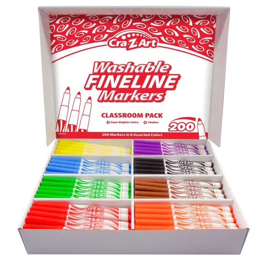 Washable Markers Classroom Pack, Fine Point, 8 Color, Pack of 200 {1}