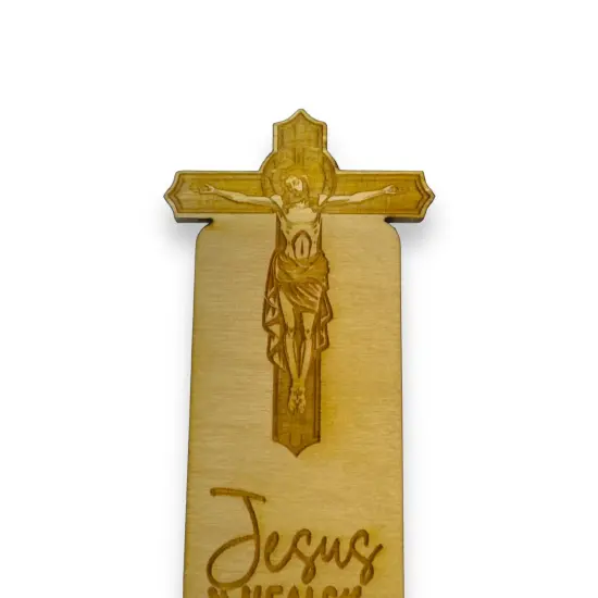 Bookmark - Jesus Heals all things - Birch wood Jesus Religious {6}